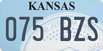 KS license plate 075BZS