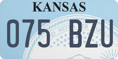 KS license plate 075BZU