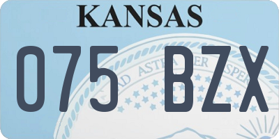 KS license plate 075BZX