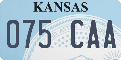 KS license plate 075CAA