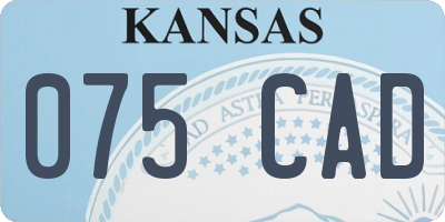 KS license plate 075CAD