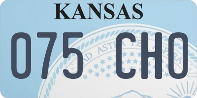 KS license plate 075CHO