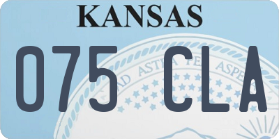 KS license plate 075CLA