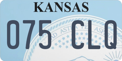 KS license plate 075CLQ