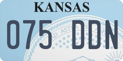 KS license plate 075DDN