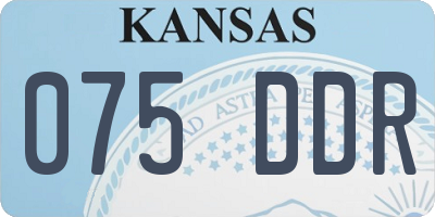 KS license plate 075DDR