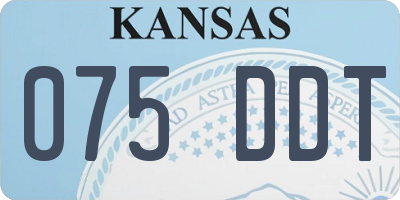 KS license plate 075DDT