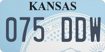 KS license plate 075DDW