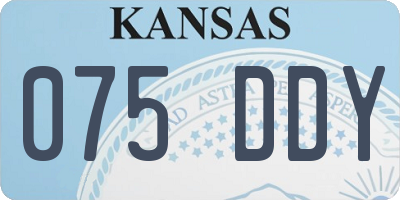 KS license plate 075DDY