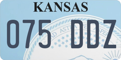 KS license plate 075DDZ