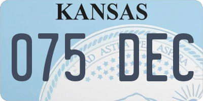 KS license plate 075DEC