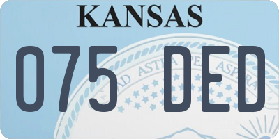 KS license plate 075DED