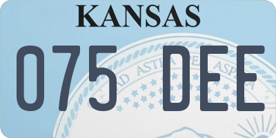 KS license plate 075DEE