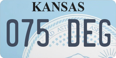 KS license plate 075DEG