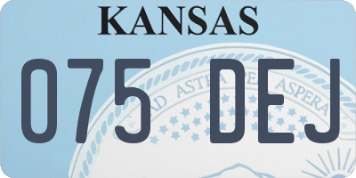 KS license plate 075DEJ