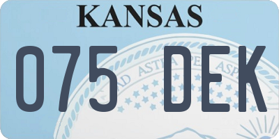 KS license plate 075DEK
