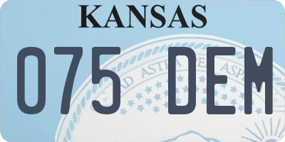 KS license plate 075DEM