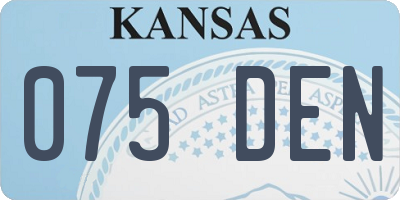 KS license plate 075DEN