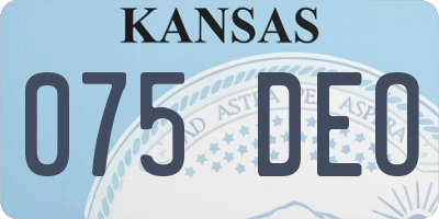 KS license plate 075DEO