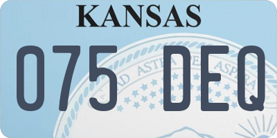 KS license plate 075DEQ