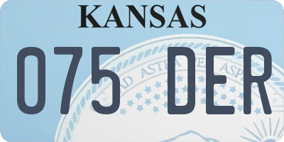 KS license plate 075DER