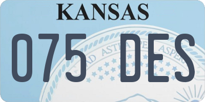 KS license plate 075DES