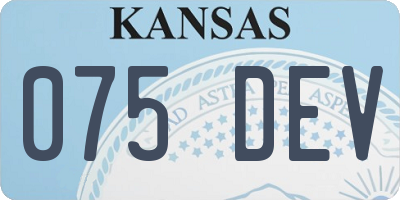 KS license plate 075DEV