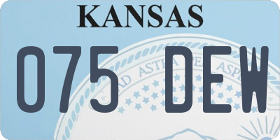 KS license plate 075DEW