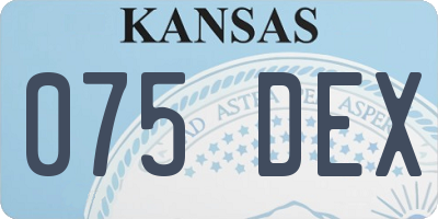 KS license plate 075DEX