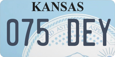 KS license plate 075DEY