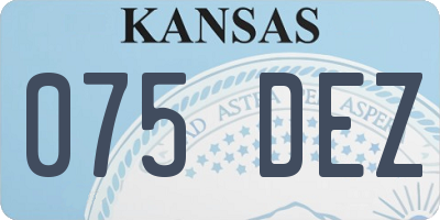 KS license plate 075DEZ