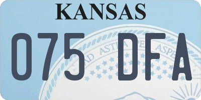 KS license plate 075DFA