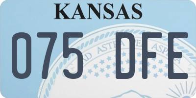 KS license plate 075DFE