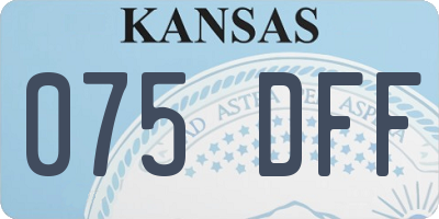 KS license plate 075DFF