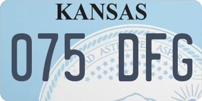 KS license plate 075DFG