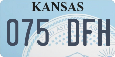 KS license plate 075DFH