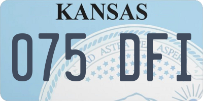 KS license plate 075DFI