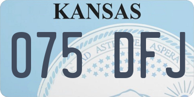 KS license plate 075DFJ