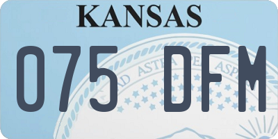 KS license plate 075DFM