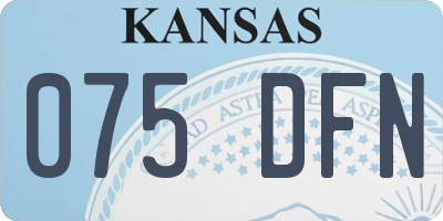 KS license plate 075DFN
