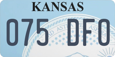 KS license plate 075DFO