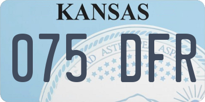 KS license plate 075DFR