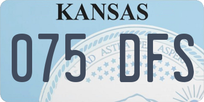 KS license plate 075DFS