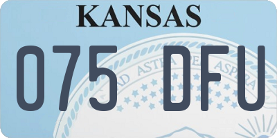 KS license plate 075DFU