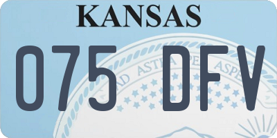 KS license plate 075DFV
