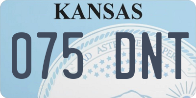 KS license plate 075DNT