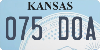 KS license plate 075DOA