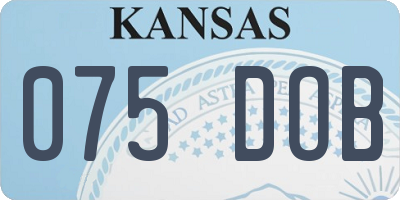 KS license plate 075DOB