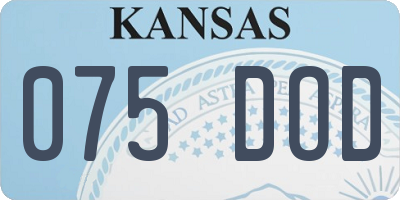 KS license plate 075DOD