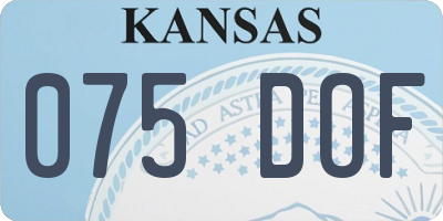 KS license plate 075DOF